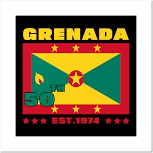 Grenada 50th Independence Day Grenadian Pride Grenada Flag Posters and Art